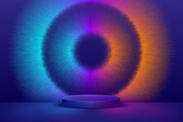 3d podium background with abstract gradient shapes. podium background for your product advertisement