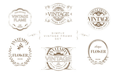 Vintage frame paint label set