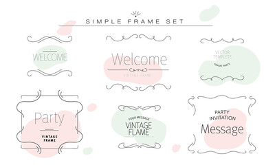 Vintage frame simple set