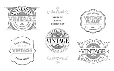 Vintage frame stylish label set