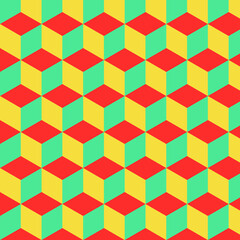 Geometric abstract seamless vector pattern. Yellow , orange , green . abstract geometric background