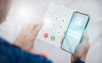 Security system and Dialing on virtual telephone keypad with transparent telephone buttons,...