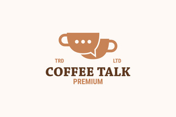 Coffee talk chat icon logo design