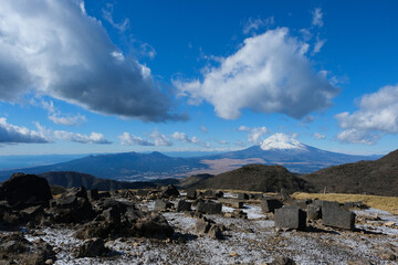 箱根駒ケ岳からの富士山の眺め。富士外輪山。日本の雄大な自然。百名山。