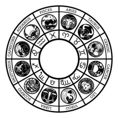 Astrological horoscope zodiac star signs symbols
