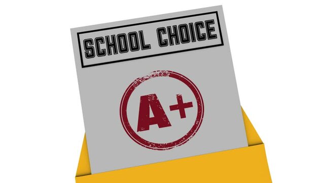 School Choice Report Card A+ Plus Grade Good Great Performance 3d Animation