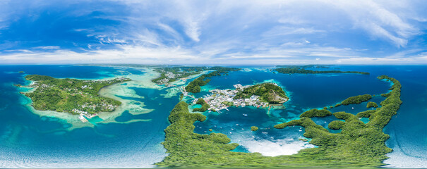 Aerial panorama of Koror, Palau