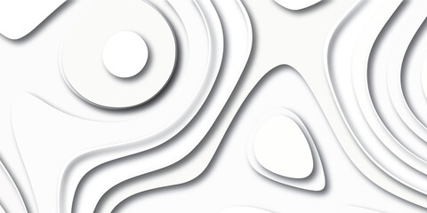 Abstract background with waves. Abstract papercut and multi layer cutout geometric pattern on vector, Abstract soft white background with waves, textured Papercut .