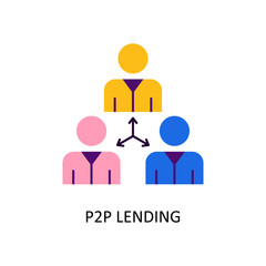 P2p Lending Vector Flat Icon Design illustration. Fintech Symbol on White background EPS 10 File