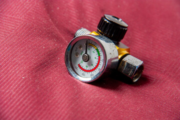 Wind gauge unit bar Vintage Scale To Measure Steam Pressure on background technology