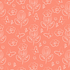 Seamless floral pattern .Suitable for fabric,paper,wallpaper,background. 