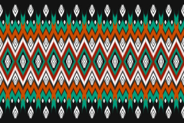 Abstract ethnic ikat art. seamless pattern in tribal. Striped Mexican style. Design for background, illustration, wrapping, clothing, batik, fabric, embroidery.