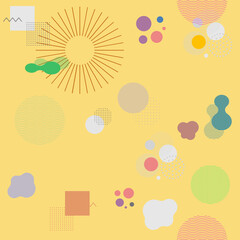 Geometry minimalistic artwork poster with simple shape and figure. Abstract vector pattern design in Scandinavian style for web banner, business presentation, branding package, fabric print, wallpaper