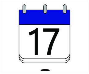 day 17 blue calendar icon with white background