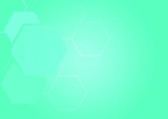 hexagon and the white line on the back with the blue background, copy space concept, geometric shapes