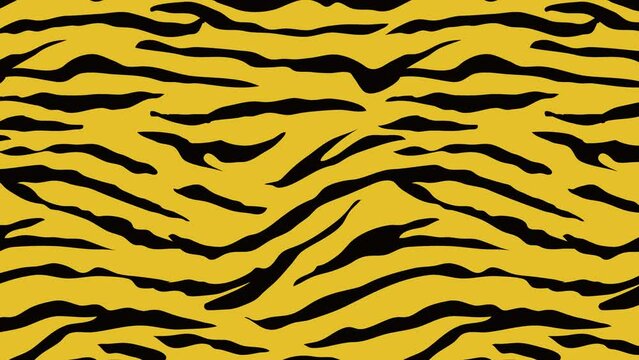 シームレスの虎模様が縦方向にスクロールするアニメーション動画