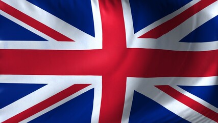 National flag of United Kingdom. British flag waving against background.