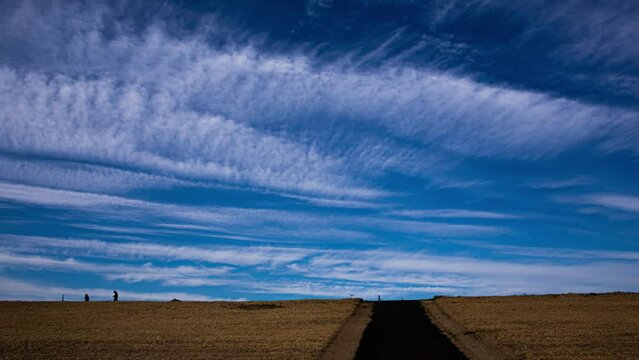 Drift of clouds  in riverbed, time lapse 