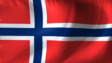 National flag of Norway. Norwegian flag waving against background.