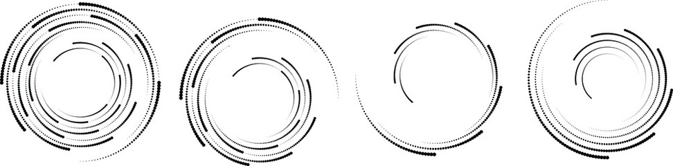 Halftone dots in circle form. round logo . vector dotted frame . design element