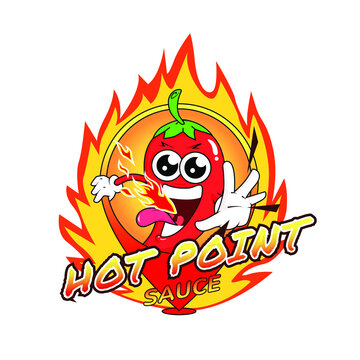 A logo for a location with a spicy food business and having a chili mascot makes things lively and festive.