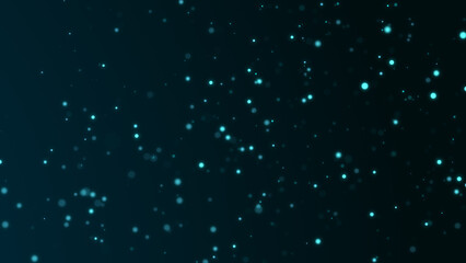 Abstract background with falling dust particles. Blue holiday bokeh backdrop with explosion effect. 3d rendering.