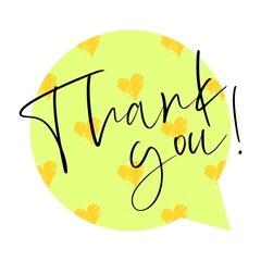 Thank You Card. Hand Written Lettering for Title, Heading, Photo Overlay, Wedding Invitation, Thank You Message.
