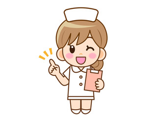 ウインクする看護師のイラスト素材