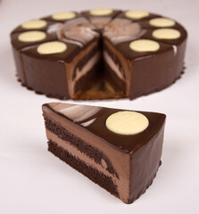 Homemade triple layer chocolate cake