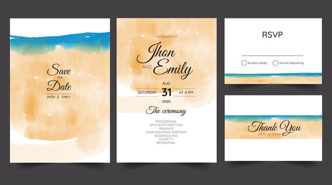 wedding cards, invitation. sea style design