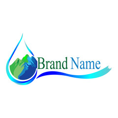Modern water logo concept, suitable for beverage packaging, vector illustration