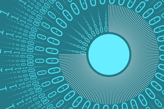 Binary code background. Big data visualization background. Big data analytics visualization.