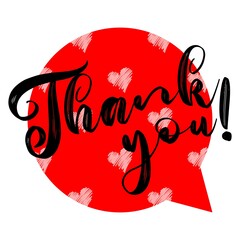 Thank You Card. Hand Written Lettering for Title, Heading, Photo Overlay, Wedding Invitation, Thank You Message.
