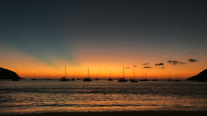 Naklejka premium Nai Harn Sunset Beach, Phuket Island, Thailand