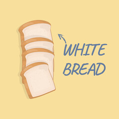 White bread banner on yellow background design with text