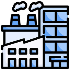 FACTORIES filled outline icon,linear,outline,graphic,illustration