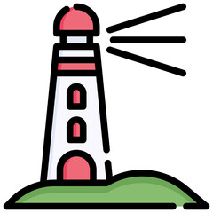 LIGHTHOUSE filled outline icon,linear,outline,graphic,illustration