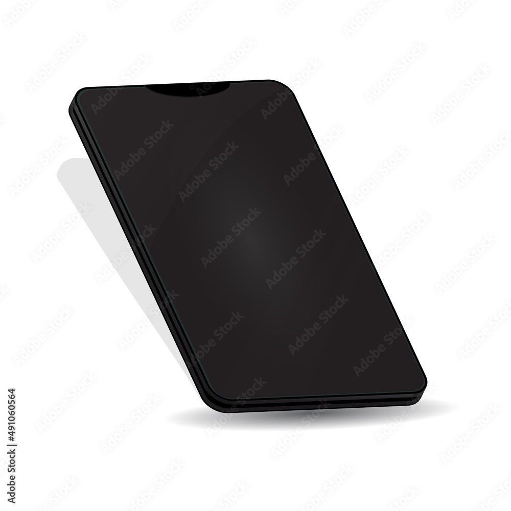 Wall mural realistic smartphone layout with a blank screen with side views on a white background vector mobile 