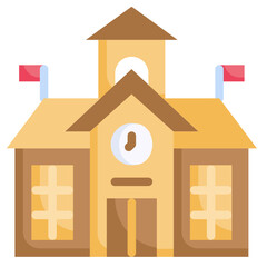 SCHOOL flat icon,linear,outline,graphic,illustration