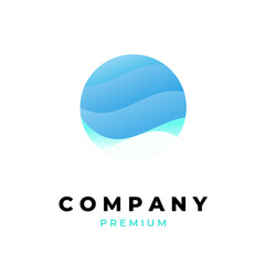 An abstract round shade of blue vector logo
