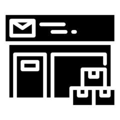 Fototapeta premium POST OFFICE glyph icon,linear,outline,graphic,illustration