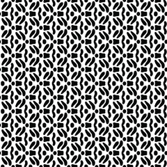 tile with leaves and abstract ornaments of black color on a white background, vector seamles pattern