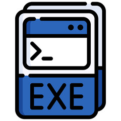 EXE filled outline icon,linear,outline,graphic,illustration