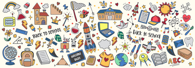 back to school illustration Vector for banner