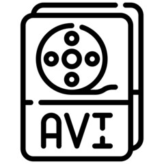 AVI line icon,linear,outline,graphic,illustration