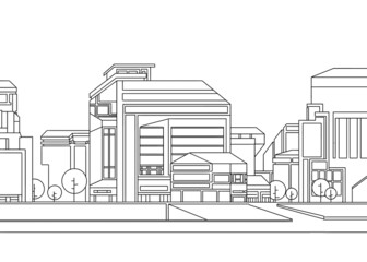 Fototapeta premium sketch of the city building 