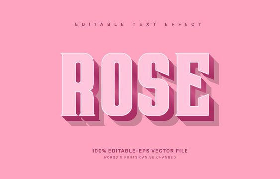 Pink rose editable text effect template