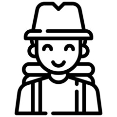 TRAVELER line icon,linear,outline,graphic,illustration