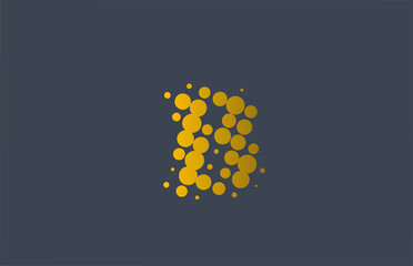 yellow dotted B alphabet letter logo icon design. Creative template for company and business with dots