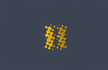 yellow dotted H alphabet letter logo icon design. Creative template for company and business with dots